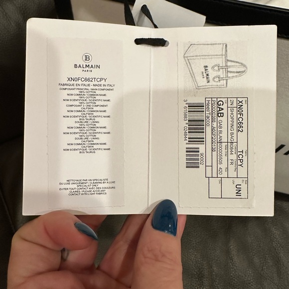 NEW WITH TAGS - B-ARMY LEATHER-TRIMMED CANVAS SHOPPER TOTE - Picture 11 of 15